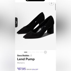 *NEW* NWT Steve Madden Lend Shoe Black Suede Block Heel Size 10 Work Dress Shoe